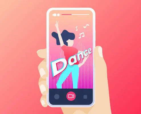 Hand holding smartphone recording a dance video in the application. - Bright Plugins Hand-holding-smartphone-recording-dance-video-in-the-application