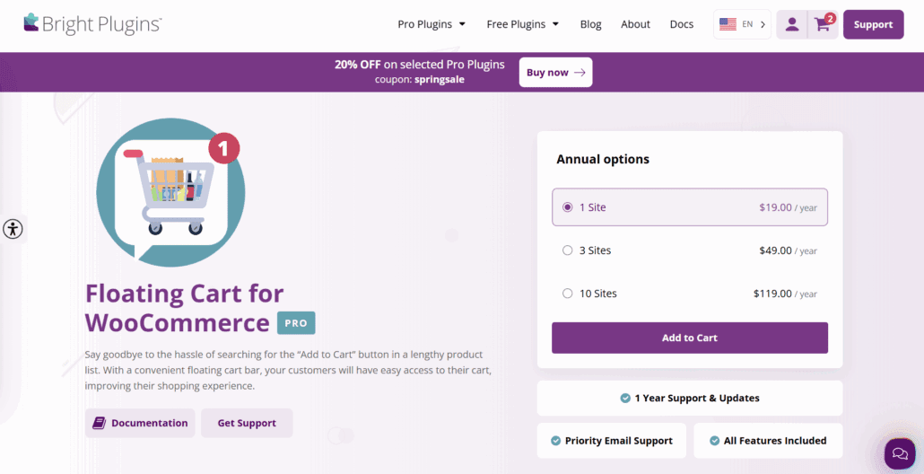 - Bright Plugins Floating Cart for WooCommerce