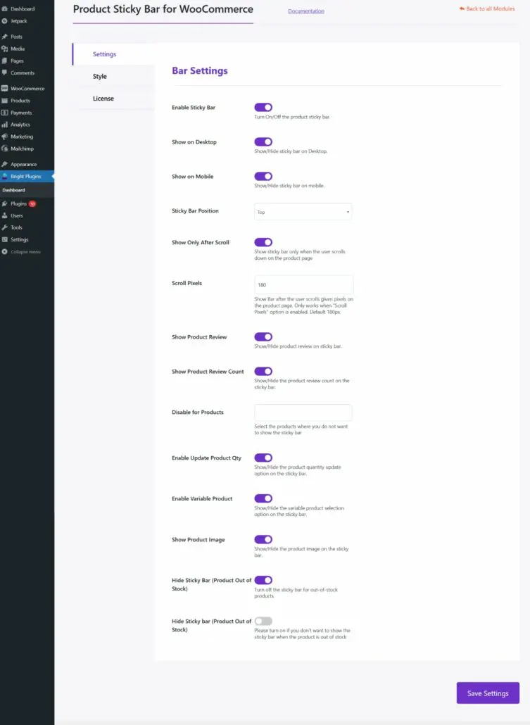 - Bright Plugins Customizing Sticky Bar Plugin