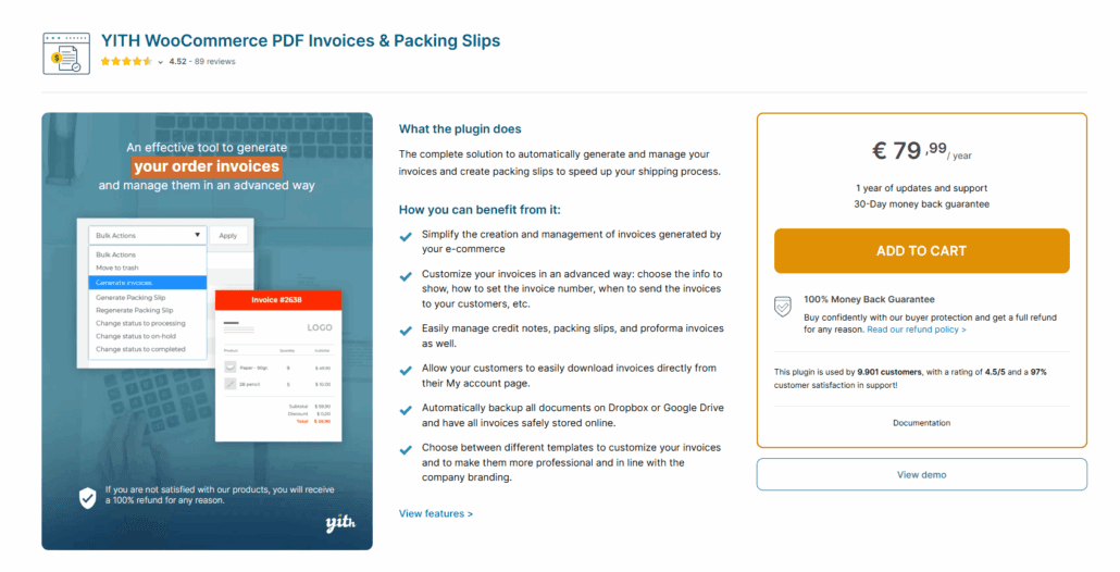 - Bright Plugins YITH WooCommerce PDF Invoices Packing Slips