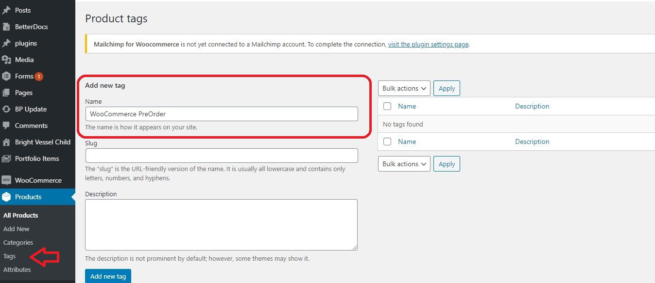 Manage Product Tags