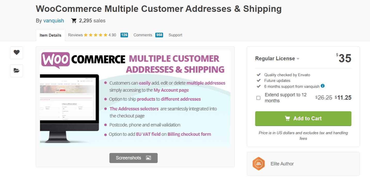 WooCommerce Multiple Customer Addresses Codecanyon